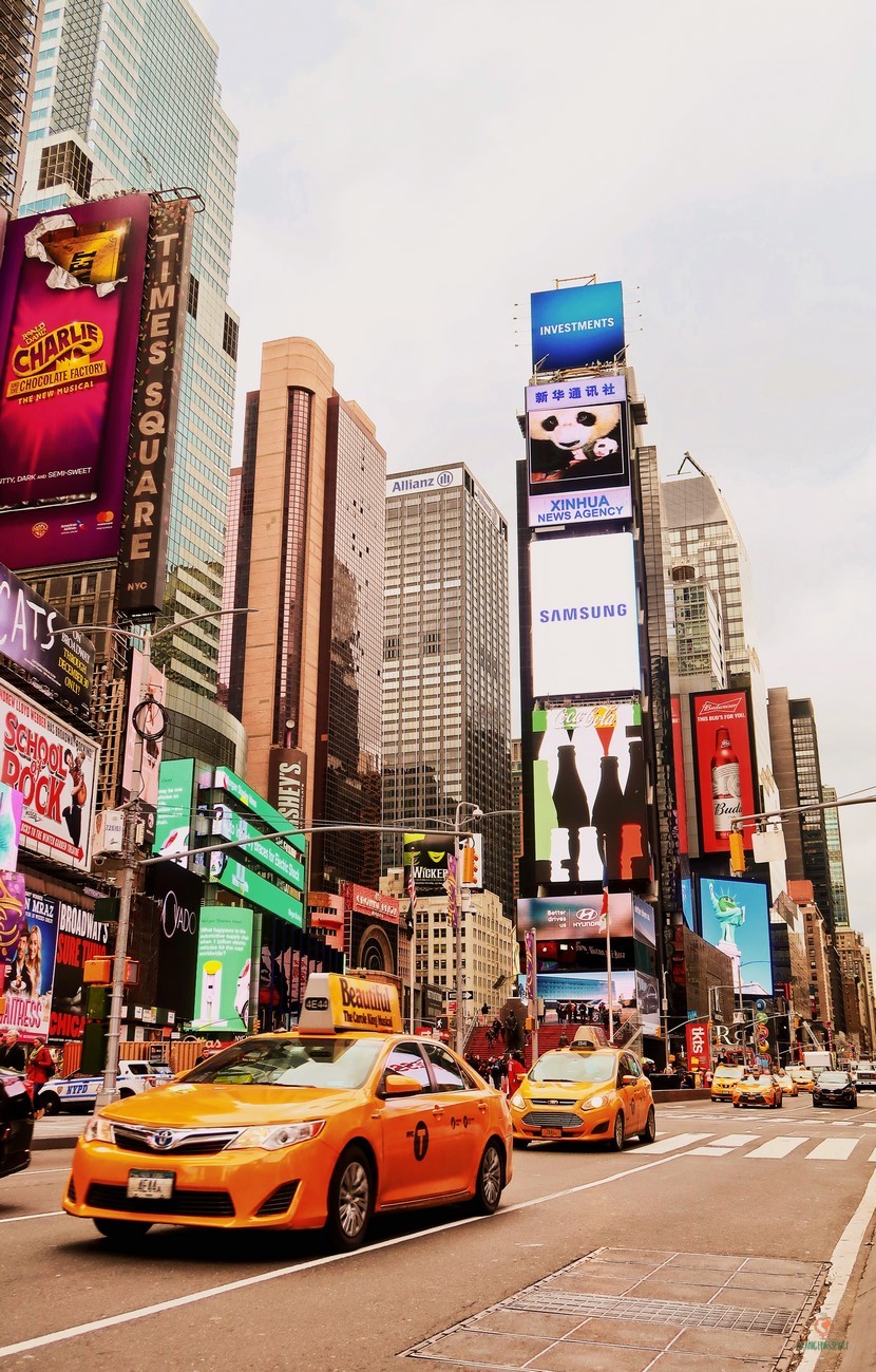 Taxis en Times Square