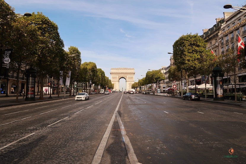 Campos Elíseos con el Arco del Triunfo.