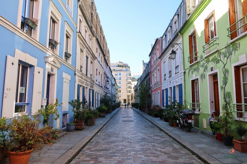 Casas de colores en Rue Cremieux.