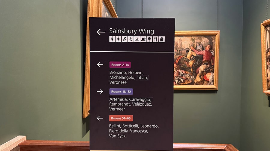 Indicaciones en la zona turquesa